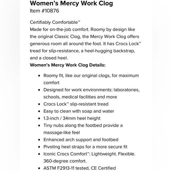 CROCS Black Mercy Slip Resistant Work Clog Sz 7 - Picture 3 of 15